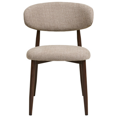 MYA-Silla en tela color topo y metal efecto nogal (x2)