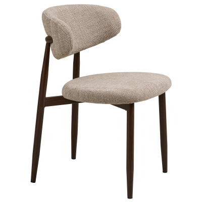 MYA-Silla en tela color topo y metal efecto nogal (x2)