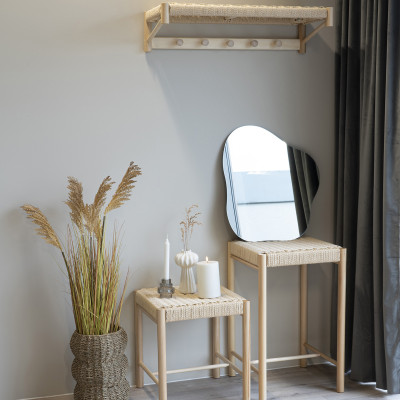 OZY-Tabouret de bar en osier et bois naturel