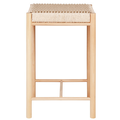 OZY-Tabouret de bar en osier et bois naturel