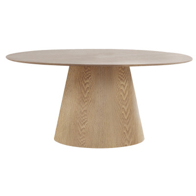 DOMIO-Mesa de comedor ovalada para 6 personas 160 cm fresno natural