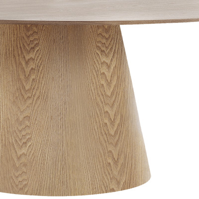 DOMIO-Mesa de comedor ovalada para 6 personas 160 cm fresno natural