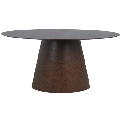 DOMIO-Tavolo da pranzo ovale per 6 persone 160 cm noce