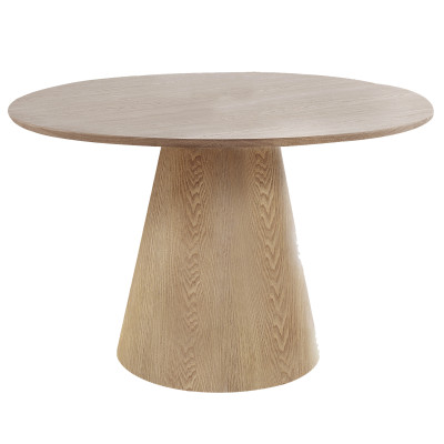 DOMIO- Table à manger ronde 4 personnes ø120 cm frêne naturel