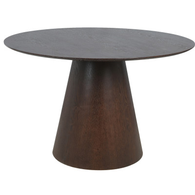 DOMIO-Mesa de comedor redonda para 4 personas ø120 cm nogal