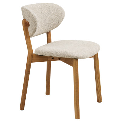 FAIR-Sedia in rovere massello e tessuto beige (x2)