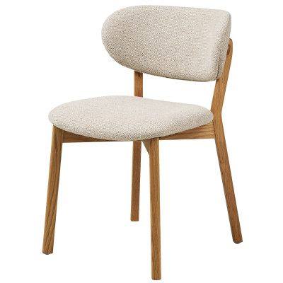 FAIR-Chaise en chêne massif et tissu beige (x2)