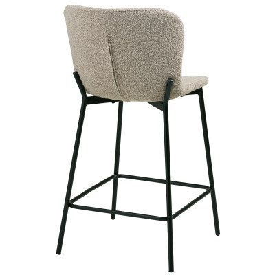 MINA-Barhocker aus taupefarbenem Stoff (x2)