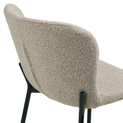MINA-Tabouret de bar en tissu taupe (x2)