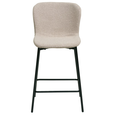 MINA-Tabouret de bar en tissu taupe (x2)