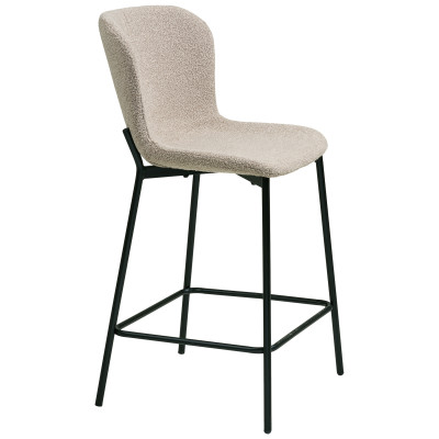 MINA-Tabouret de bar en tissu taupe (x2)