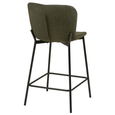 MINA-Tabouret de bar en tissu vert (x2)