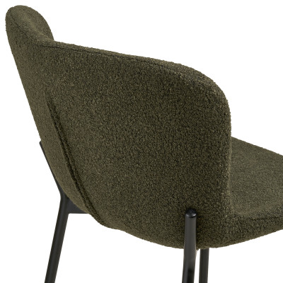 MINA-Sgabello da bar in tessuto verde (x2)