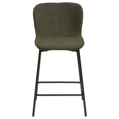 MINA-Tabouret de bar en tissu vert (x2)