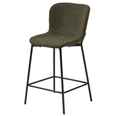 MINA-Tabouret de bar en tissu vert (x2)