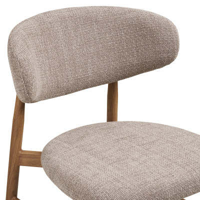 MYA-Sgabello in tessuto tortora e metallo effetto rovere (x2)