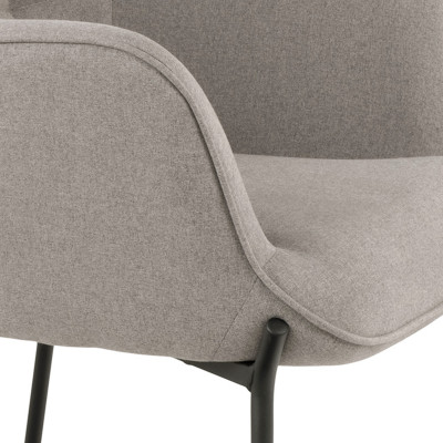 BORIS-Vintage-Sessel aus taupefarbenem Bouclé-Stoff