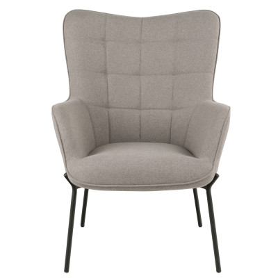 BORIS-Fauteuil vintage  en tissu bouclé taupe