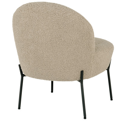 LAW-Fauteuil en tissu bouclé taupe