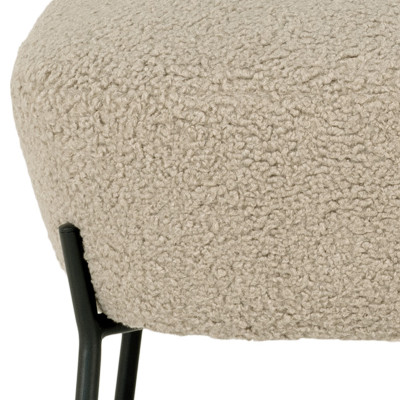 LAW-Fauteuil en tissu bouclé taupe