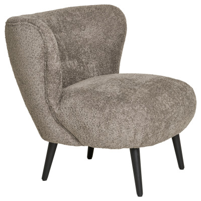 MOWN-Fauteuil en tissu bouclé taupe