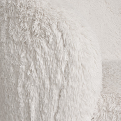 MOEL-Sillón de piel sintética color blanco hueso