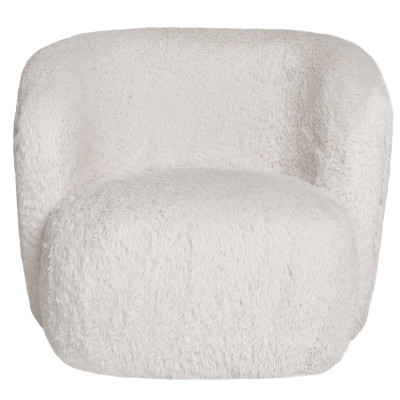 MOEL-Poltrona in pelliccia sintetica bianco sporco