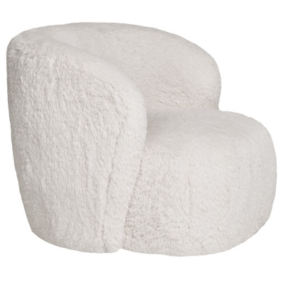 MOEL-Sillón de piel sintética color blanco hueso