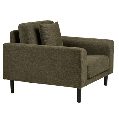 FRED-Sillón tapizado en tela verde oliva