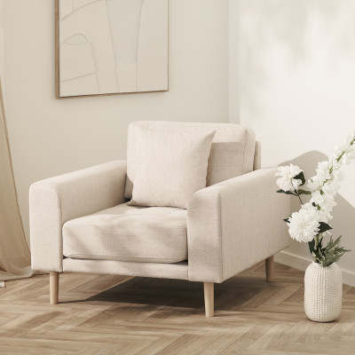 FRED- Fauteuil en tissu sable