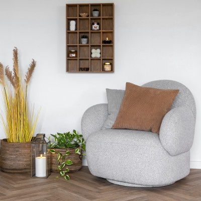 MOMO-Sillón giratorio en tela gris