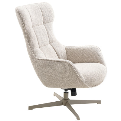 KARL-Chaise Longue Turin Poltrona Girevole in Tessuto Beige