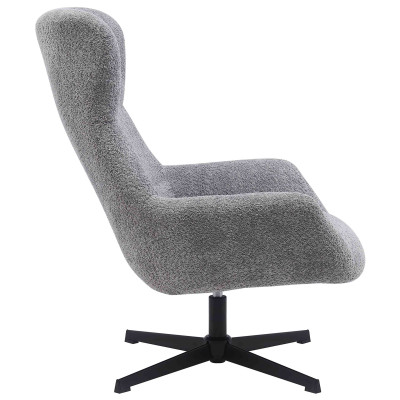 EDGAR-Fauteuil lounge pivotant en tissu gris foncé