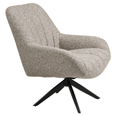 FIDO-Fauteuil loung pivotant en tissu chiné taupe