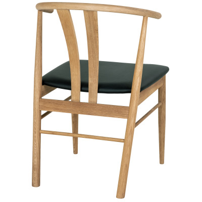 SVEN-Silla de comedor en roble macizo y PU negro (x2)