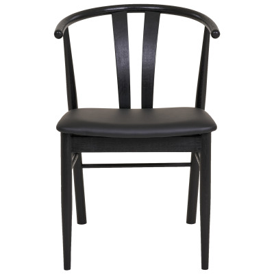 SVEN-Sedia da pranzo in faggio massello nero e PU nero (x2)