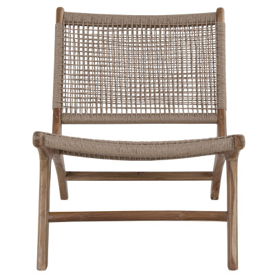 TIKY-Fauteuil en teck et rotin