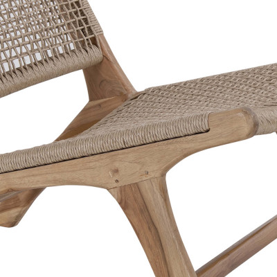 TIKY-Fauteuil en teck et rotin