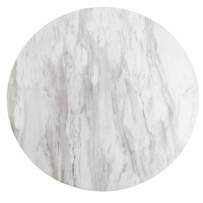 COOPER-Tavolo da pranzo per 2 persone ø70 finitura marmo e ottone