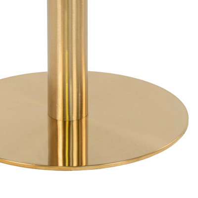 COOPER-Tavolo da pranzo per 2 persone ø70 finitura marmo e ottone