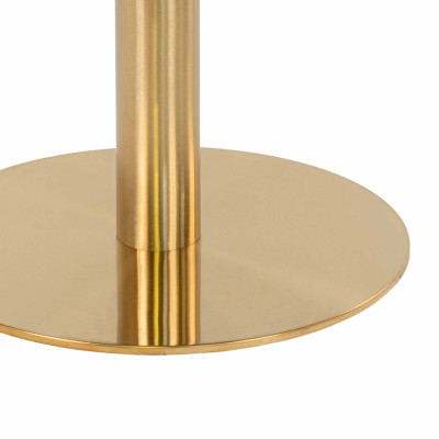 COOPER-Mesa de comedor 2 personas ø90 acabado en mármol y latón