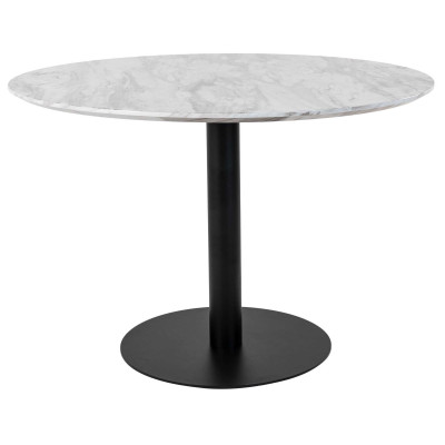 COOPER-Mesa de comedor 4 personas ø110 acabado en mármol y acero