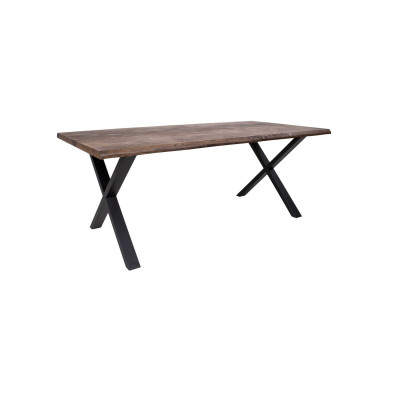 CALVI-Table repas à manger 6/8  personnes 200cm en chêne massif fumé