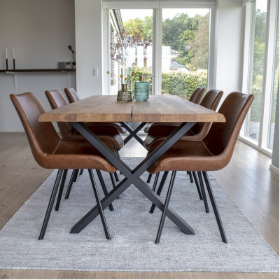 CALVI-Tavolo da pranzo per 6/8 persone 200 cm rovere massello