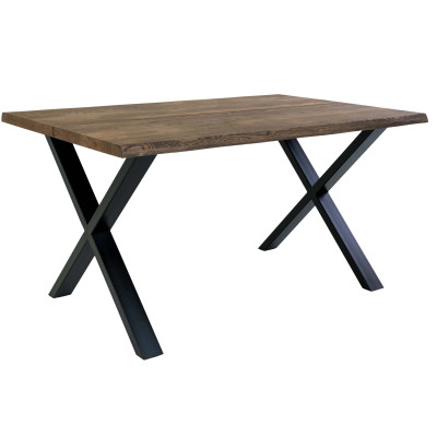 CALVI-Tavolo da pranzo per 4 persone 140 cm in rovere massello fumé