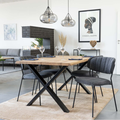 CALVI-Tavolo da pranzo per 4 persone 140 cm in rovere massello