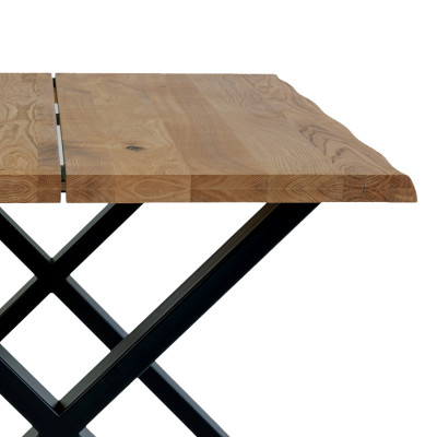 CALVI-Mesa de comedor para 4 personas 140 cm en roble macizo