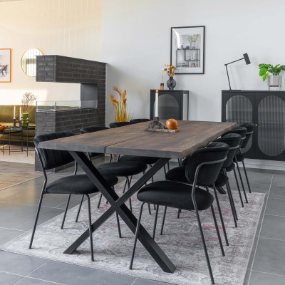 CALVI-Tavolo da pranzo +12 persone 300cm rovere massello affumicato