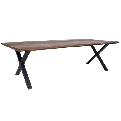 CALVI-Mesa de comedor más de 12 personas 300 cm roble ahumado macizo