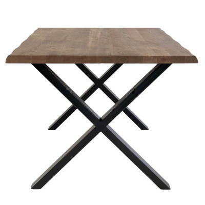 CALVI-Mesa de comedor más de 12 personas 300 cm roble ahumado macizo